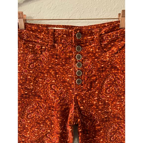 Anthropologie Pilcro Burnt Orange Corduroy High Rise Jeans Size 28 Boho - Picture 6 of 11